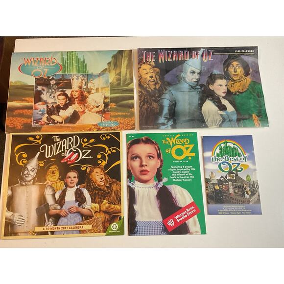 Wizard Of Oz Collectibles Lot of 5 Calenders, Holiday Catalog, Memorabilia - Picture 1 of 9